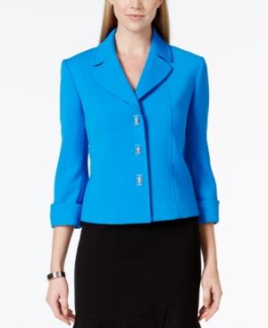 Tahari Asl Cuffed Sleeve Ponte Jacket