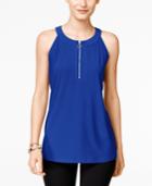 Inc International Concepts Front-zip Halter Top, Only At Macy's