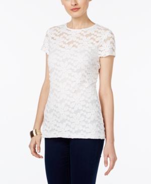 Inc International Concepts Lace Illusion Top, Created For Macy's