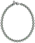 Majorica Silver-tone Gray Imitation Pearl Collar Necklace