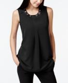 Alfani Grommet-trim Sleeveless Top, Only At Macy's