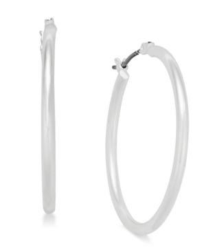 Charter Club Silver-tone Large Tube Hoop Earrings, Only At Macy's