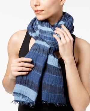 Eileen Fisher Organic Cotton Blend Striped Fringe Scarf