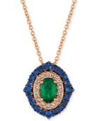 Le Vian Costa Smeralda Multi-gemstone (7/8 Ct. T.w.) & Nude Diamond (1/5 Ct. T.w.) 20 Pendant Necklace In 14k Rose Gold
