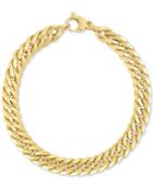 Fancy Link Wide Bracelet In 14k Gold