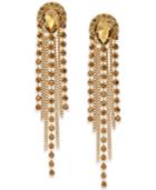 Thalia Sodi Gold-tone Yellow Crystal Fringe Drop Earrings, Created For Macy's