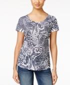 Style & Co. Printed Short-sleeve Top, Only At Macy's