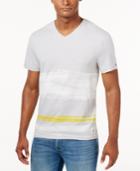 Tommy Hilfiger Men's Painted-wave V-neck T-shirt