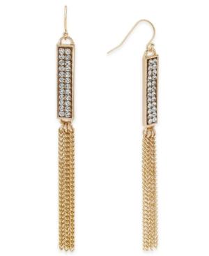 Thalia Sodi Gold-tone Pave Bar & Chain Tassel Drop Earrings, Only At Macy's