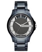 Ax Armani Exchange Men's Hampton Blue Stainless Steel Bracelet Watch 46mm