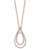 Effy Diamond Double Loop 18 Pendant Necklace (1/2 Ct. T.w.) In 14k Rose Gold