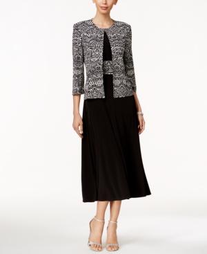 Jessica Howard Printed Sequined Midi Dress And Jacket