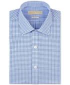 Michael Michael Kors Big And Tall Non-iron Blue Check French Cuff Shirt