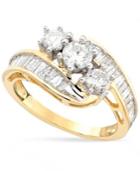Diamond Bypass Ring In 14k Gold (1-1/2 Ct. T.w.)