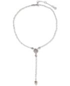 Marchesa Silver-tone Crystal & Imitation Pearl Lariat Necklace, 18 + 2 Extender