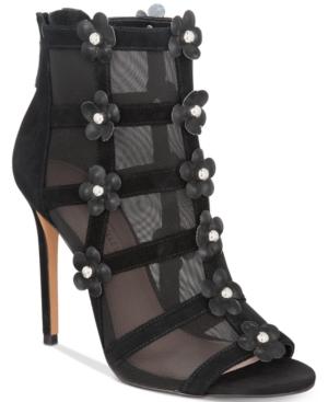 Avec Les Filles Jewel Mesh Flower Applique Booties Women's Shoes