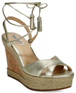 Badgley Mischka Cece Evening Wedge Sandals Women's Shoes