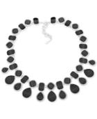 Nine West Silver-tone Pave & Stone Collar Necklace, 16 + 2 Extender