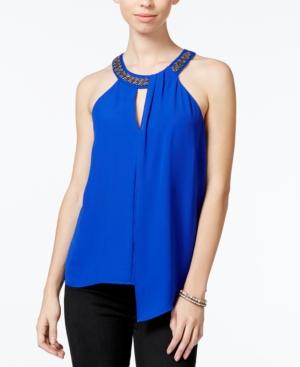 Xoxo Juniors' Embellished Asymmetrical-hem Blouse