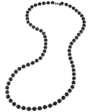 Carolee Hematite-tone Imitation Pearl And Bead Long Necklace