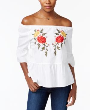 Vintage America Miley Off-the-shoulder Embroidered Top