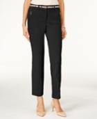 Jm Collection Petite Cropped Belted Pants, Only At Macy's