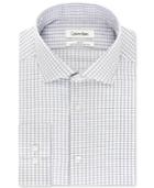 Calvin Klein Steel Slim-fit Non-iron Performance Blue Check Dress Shirt