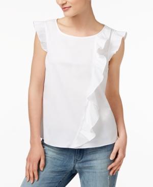 Maison Jules Cotton Ruffled Top, Only At Macy's