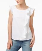 Maison Jules Cotton Ruffled Top, Only At Macy's