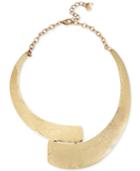 Robert Lee Morris Soho Gold-tone Hammered Collar Necklace, 6 + 3 Extender