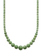 14k Gold Necklace, Jade Graduated Strand