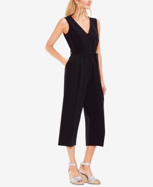 Vince Camuto Sleeveless Belted Wide-leg Jumpsuit