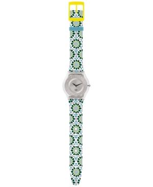 Swatch Women's Swiss Botanical Bomb Multicolor Print Silicone Strap Watch 34mm Sfk327