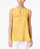 Charter Club Petite Split-neck Utility Top, Created For Macy's