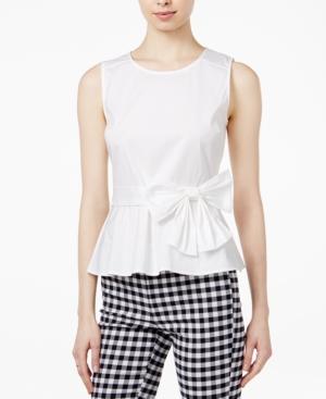 Maison Jules Bow-detail Peplum Top, Only At Macy's