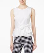 Maison Jules Bow-detail Peplum Top, Only At Macy's
