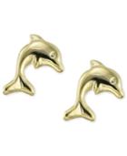 Children's 14k Gold Earrings, Dolphin