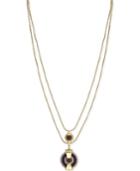 Vince Camuto Gold-tone Double-layer Pendant Necklace
