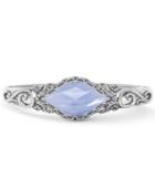 Carolyn Pollack Blue Lace Agate Cuff Bracelet In Sterling Silver