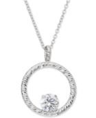 Giani Bernini Cubic Zirconia Circle 18 Pendant Necklace In Sterling Silver, Created For Macy's