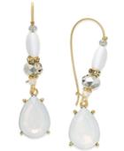 Inc International Concepts Gold-tone White Multi-stone Drop Earrings, Only At Macy's