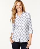 Charter Club Printed Linen Shirt, Only At Macy's
