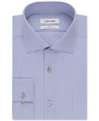 Calvin Klein Steel Slim-fit Non-iron Blue Stripe Performance Dress Shirt