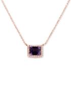 Amethyst (1-5/8 Ct. T.w.) & Diamond (1/6 Ct. T.w.) 16 Pendant Necklace In 14k Rose Gold