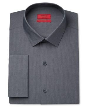 Alfani Men's Fitted Performance Stretch Easy Care Micro-stripe French Cuff Dress Shirt, Only At Macy's