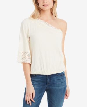 Jessica Simpson Juniors' Mina One-shoulder Crochet Top