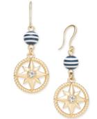 Charter Club Gold-tone Crystal & Bead Nautical Star Drop Earrings, Created For Macy's
