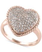 Pave Rose By Effy Diamond Pave Heart Ring (1/2 Ct. T.w.) In 14k Rose Gold
