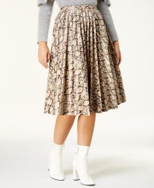 Endless Rose Snake-embossed Faux-leather Skirt