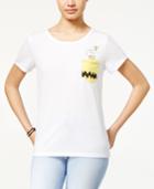 Peanuts Juniors' Charlie Brown Pocket Graphic T-shirt